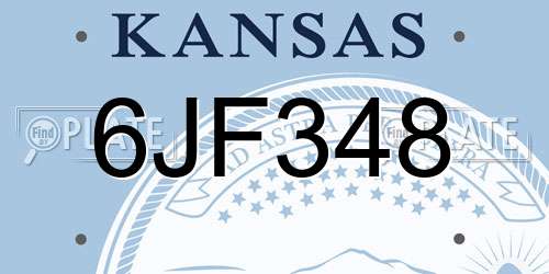 6JF348 Kansas License Plate