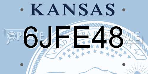 6JFE48 Kansas License Plate