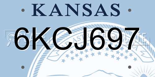 6KCJ697 Kansas License Plate