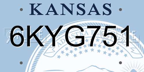 6KYG751 Kansas License Plate