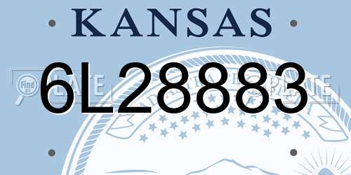 6L28883 Kansas License Plate