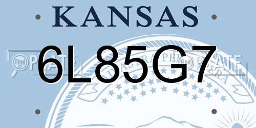 6L85G7 Kansas License Plate