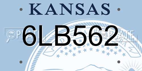 6LB562 Kansas License Plate