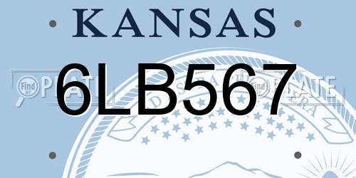 6LB567 Kansas License Plate