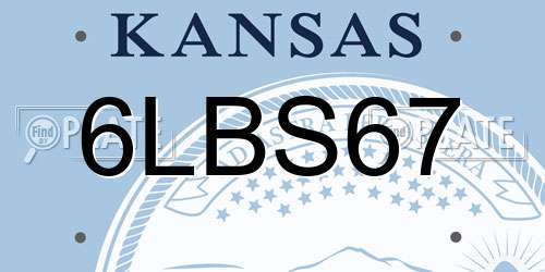 6LBS67 Kansas License Plate