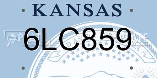6LC859 Kansas License Plate