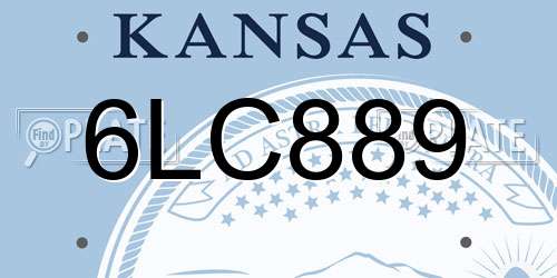 6LC889 Kansas License Plate