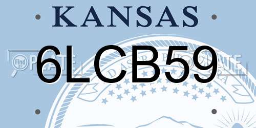 6LCB59 Kansas License Plate