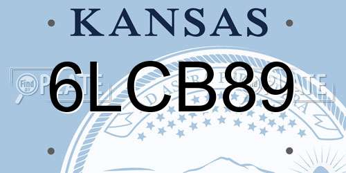 6LCB89 Kansas License Plate