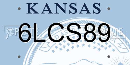 6LCS89 Kansas License Plate