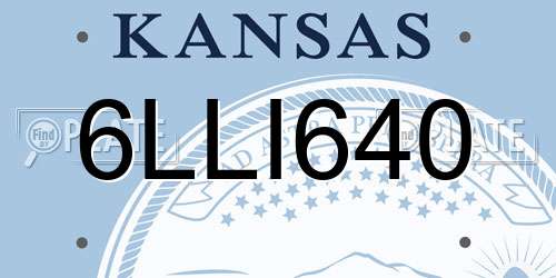 6LLI640 Kansas License Plate