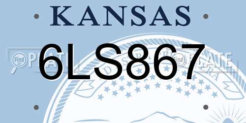 6LS867 Kansas License Plate