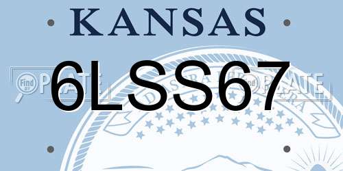 6LSS67 Kansas License Plate