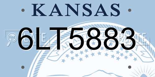 6LT5883 Kansas License Plate