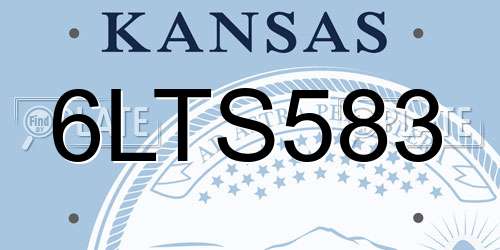 6LTS583 Kansas License Plate