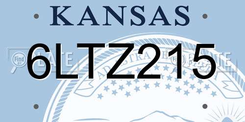 6LTZ215 Kansas License Plate
