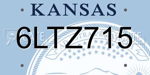 6LTZ715 Kansas License Plate