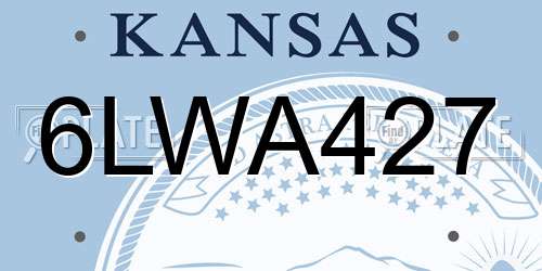 6LWA427 Kansas License Plate