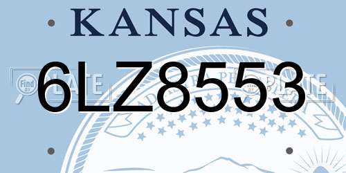 6LZ8553 Kansas License Plate