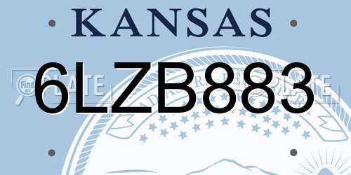 6LZB883 Kansas License Plate