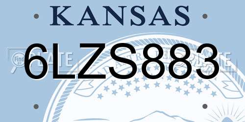 6LZS883 Kansas License Plate