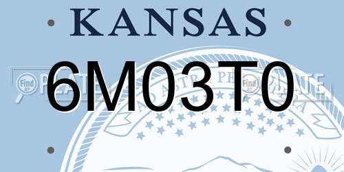 6M03T0 Kansas License Plate