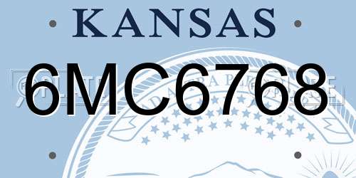 6MC6768 Kansas License Plate