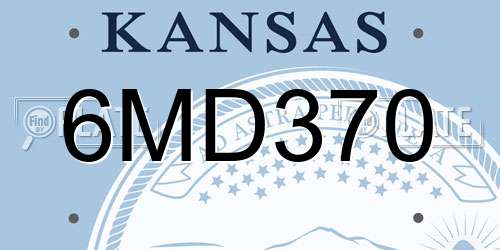 6MD370 Kansas License Plate