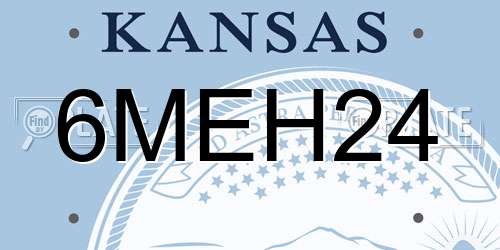 6MEH24 Kansas License Plate