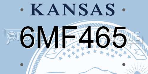 6MF465 Kansas License Plate