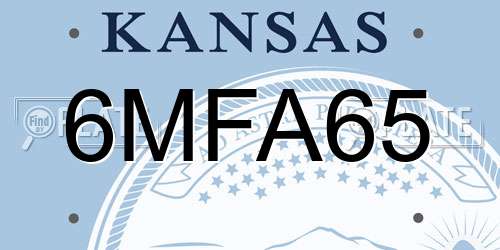 6MFA65 Kansas License Plate