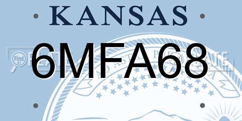 6MFA68 Kansas License Plate