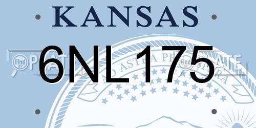 6NL175 Kansas License Plate