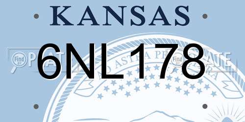 6NL178 Kansas License Plate