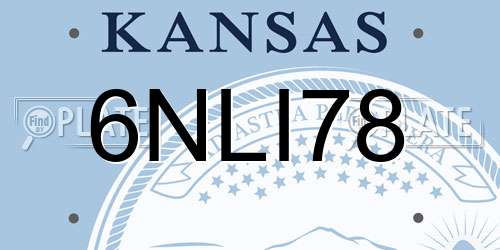 6NLI78 Kansas License Plate