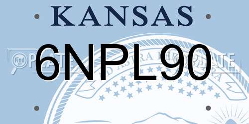 6NPL90 Kansas License Plate