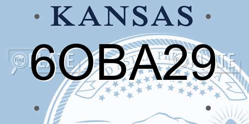6OBA29 Kansas License Plate