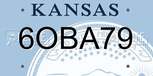 6OBA79 Kansas License Plate