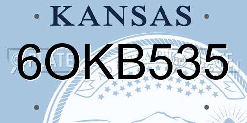 6OKB535 Kansas License Plate