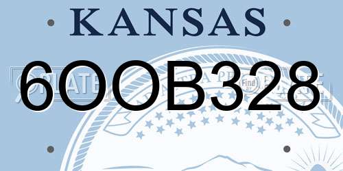 6OOB328 Kansas License Plate