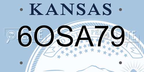 6OSA79 Kansas License Plate