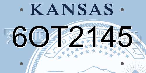 6OT2145 Kansas License Plate