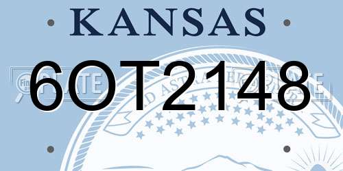 6OT2148 Kansas License Plate