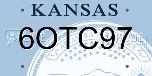 6OTC97 Kansas License Plate