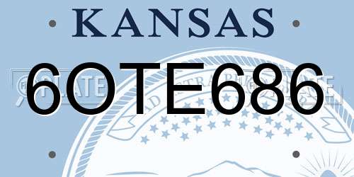 6OTE686 Kansas License Plate