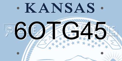 6OTG45 Kansas License Plate