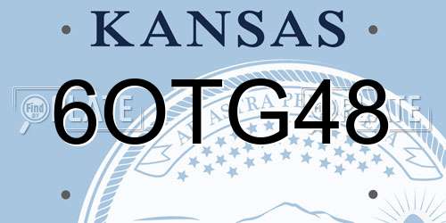 6OTG48 Kansas License Plate