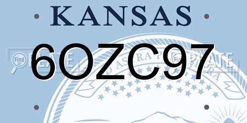 6OZC97 Kansas License Plate