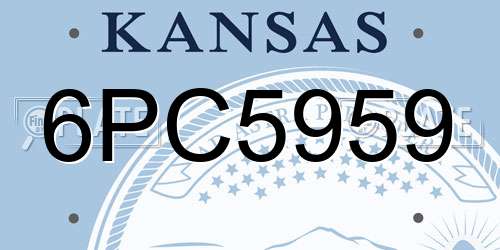 6PC5959 Kansas License Plate