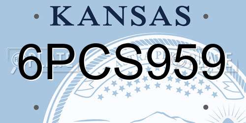 6PCS959 Kansas License Plate